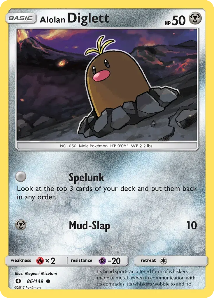 Alolan Diglett Sun & Moon 86