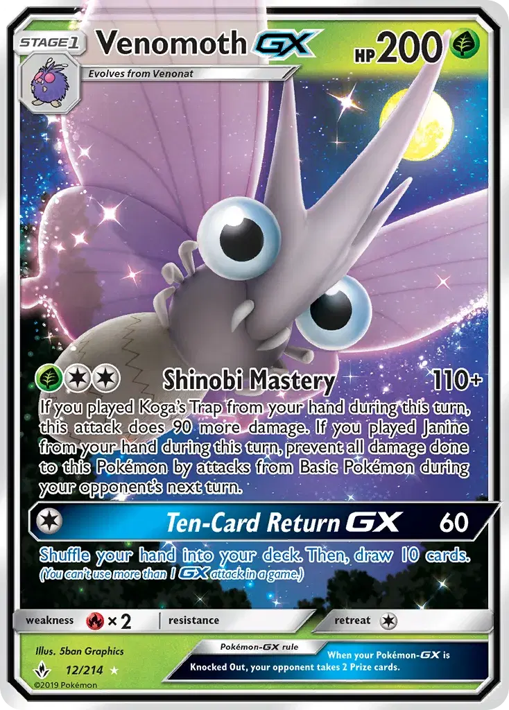 Venomoth-GX Unbroken Bonds 12