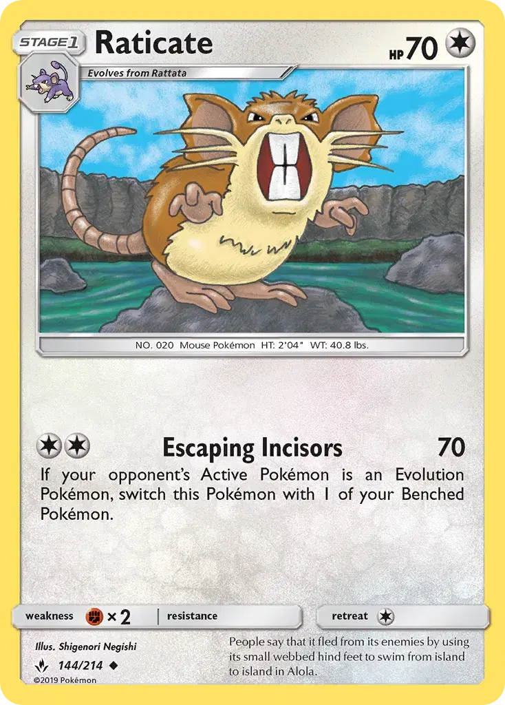 Raticate Unbroken Bonds 144