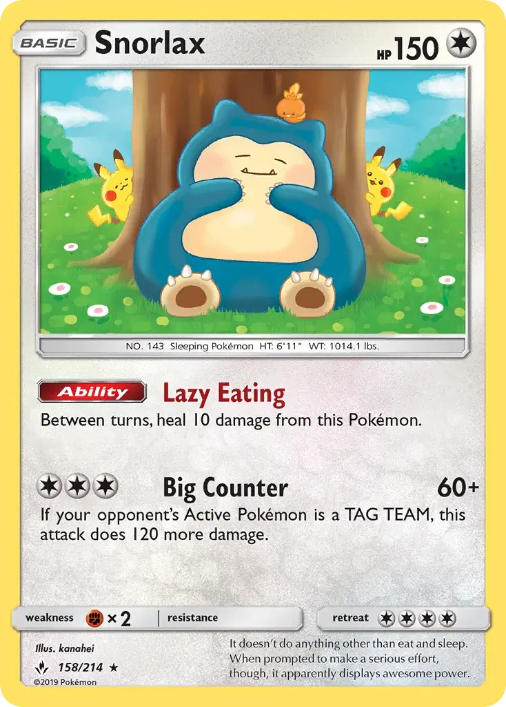 Snorlax Unbroken Bonds 158
