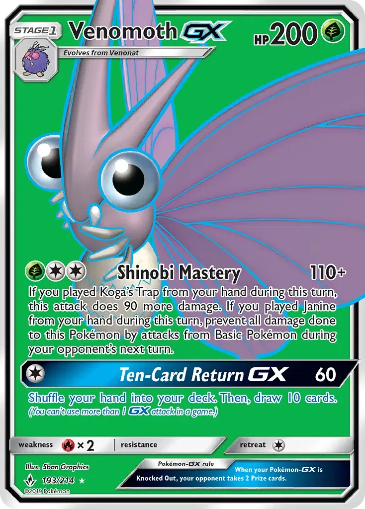 Venomoth-GX Unbroken Bonds 193