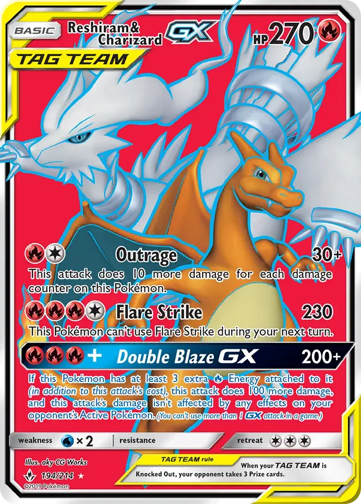 Reshiram & Charizard-GX Unbroken Bonds 194