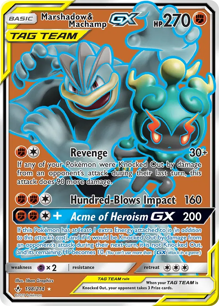 Marshadow & Machamp-GX Unbroken Bonds 198