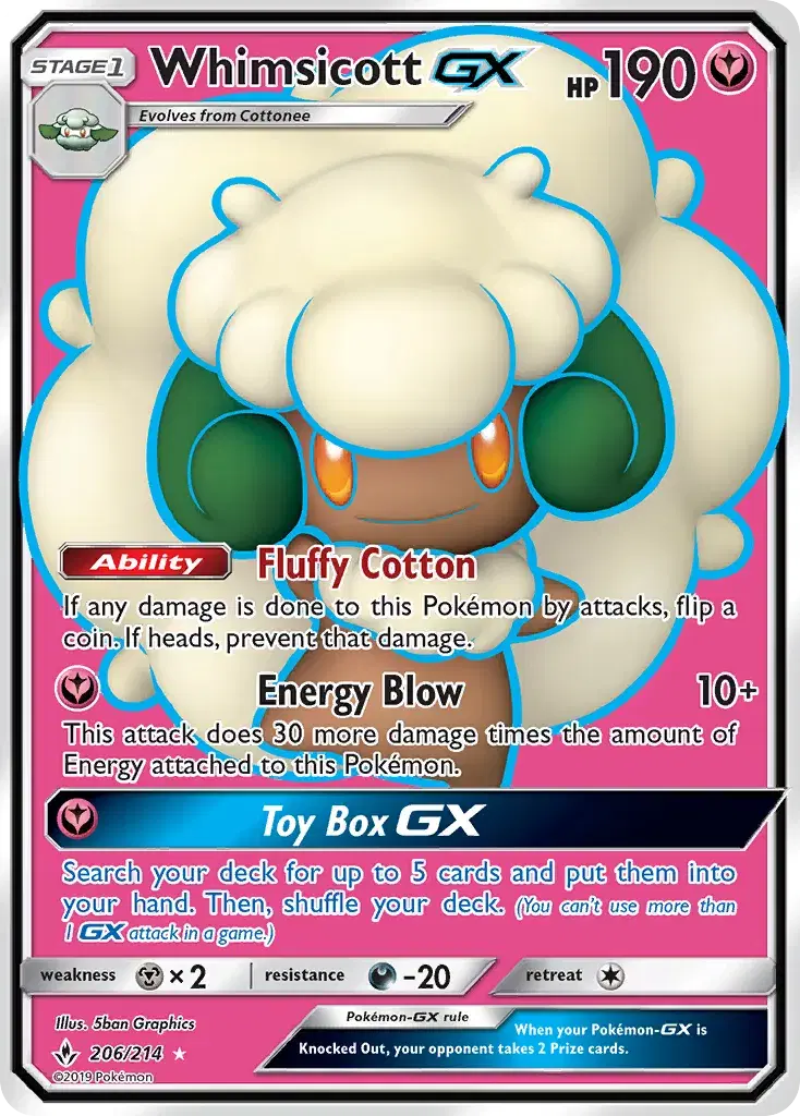 Whimsicott-GX Unbroken Bonds 206