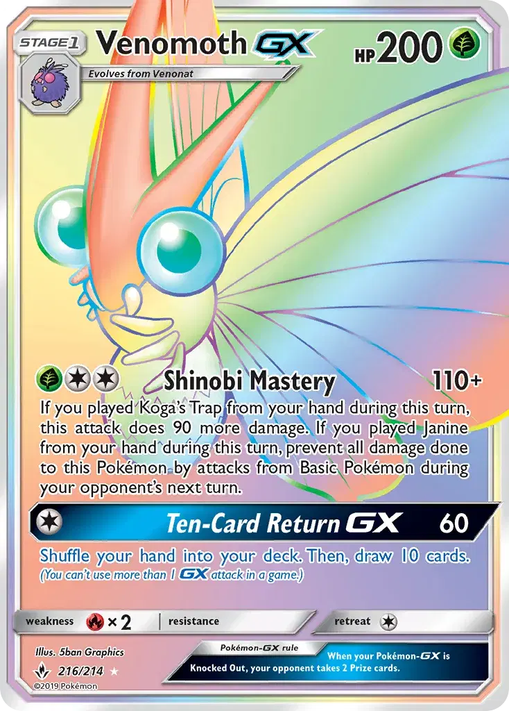 Venomoth-GX Unbroken Bonds 216