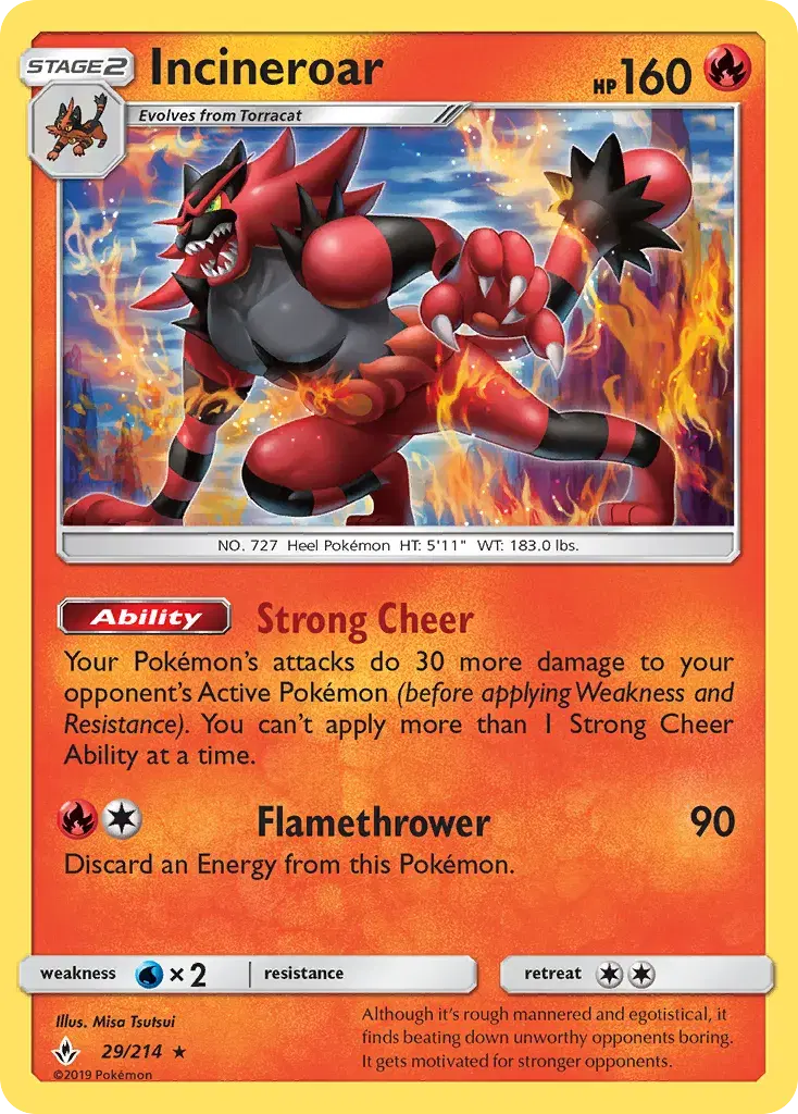 Incineroar Unbroken Bonds 29
