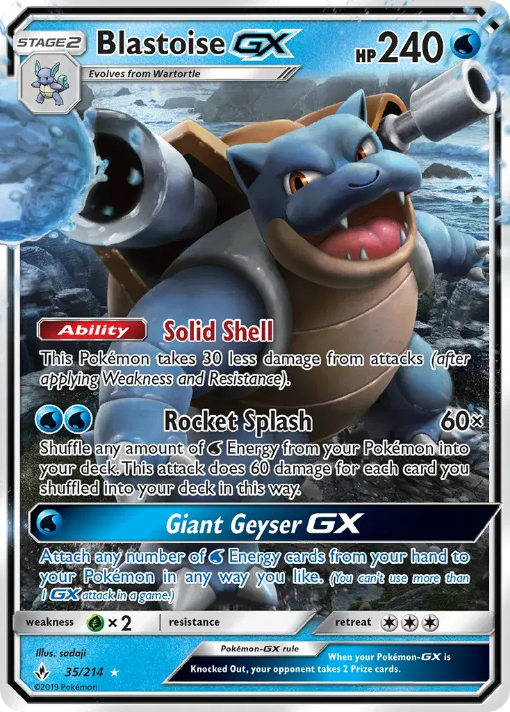 Blastoise-GX Unbroken Bonds 35