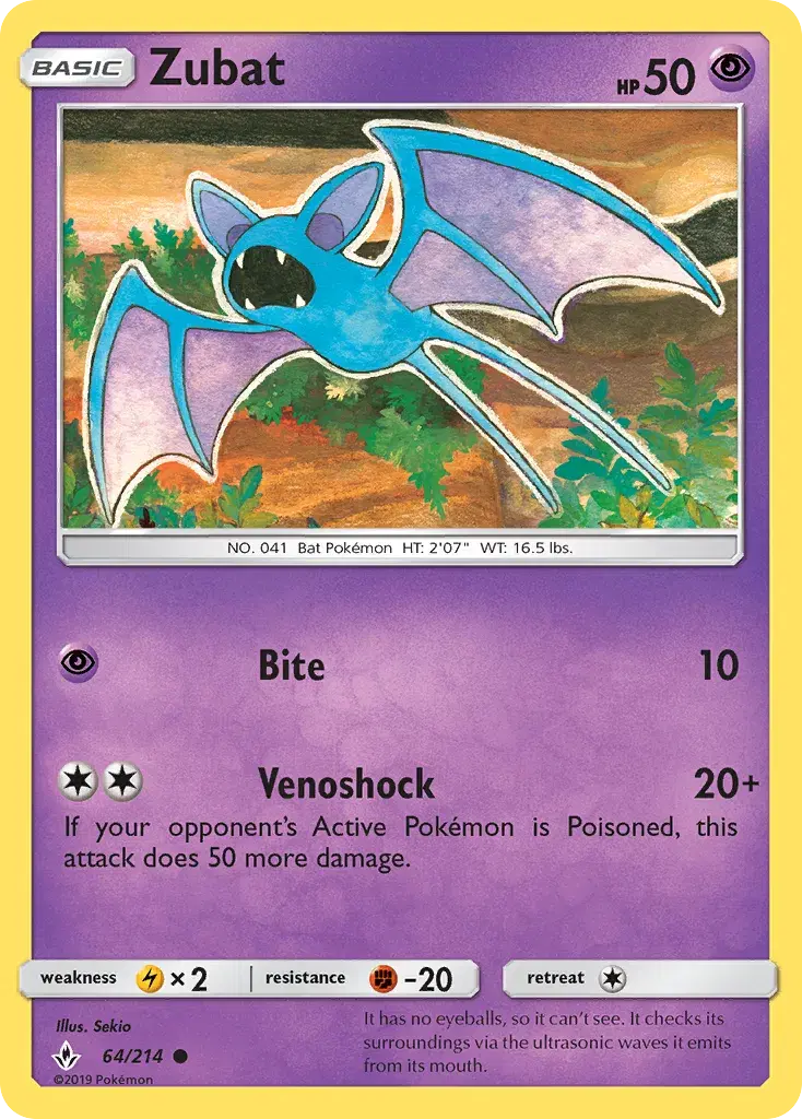 Zubat Unbroken Bonds 64