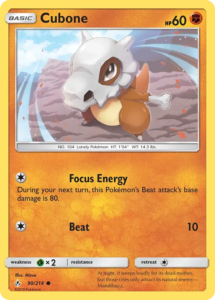Cubone Unbroken Bonds 90