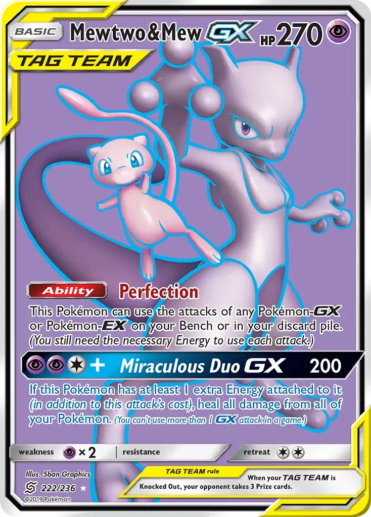 Mewtwo & Mew-GX Unified Minds 222
