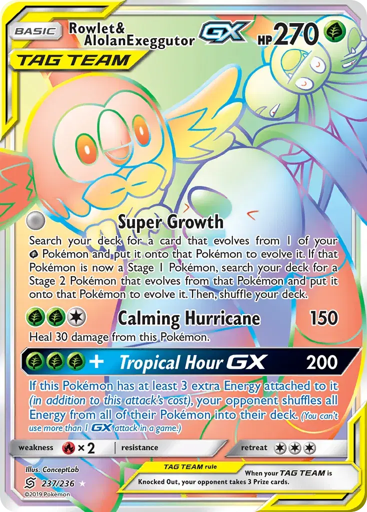 Rowlet & Alolan Exeggutor-GX Unified Minds 237