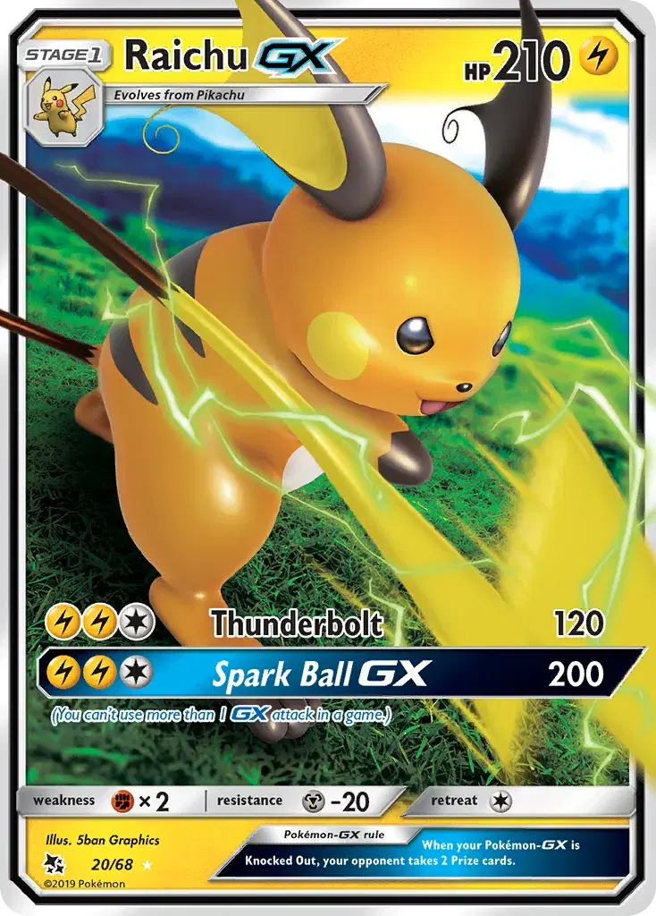 Raichu-GX Hidden Fates 20