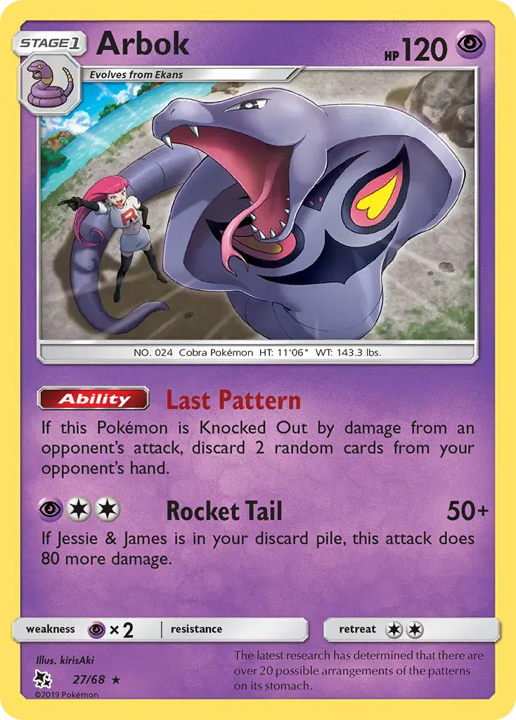 Arbok Hidden Fates 27