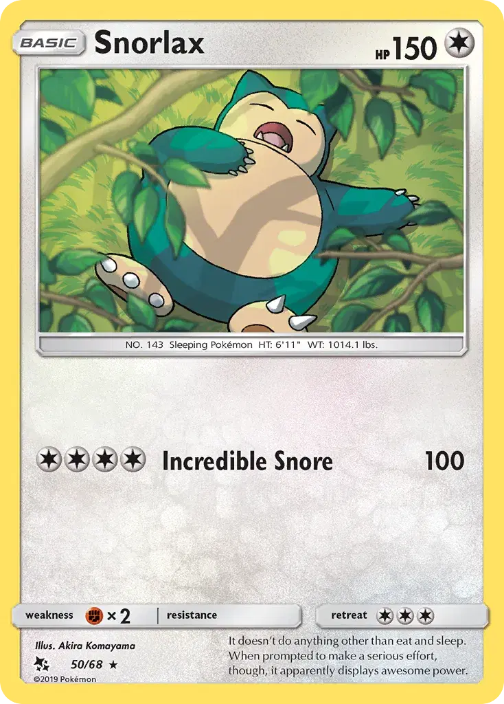 Snorlax Hidden Fates 50