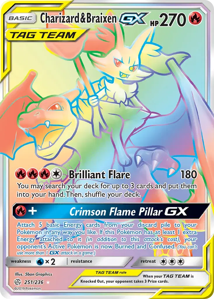 Charizard & Braixen-GX Cosmic Eclipse 251