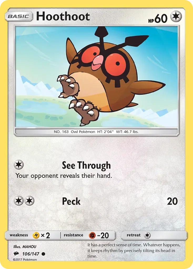 Hoothoot Burning Shadows 106
