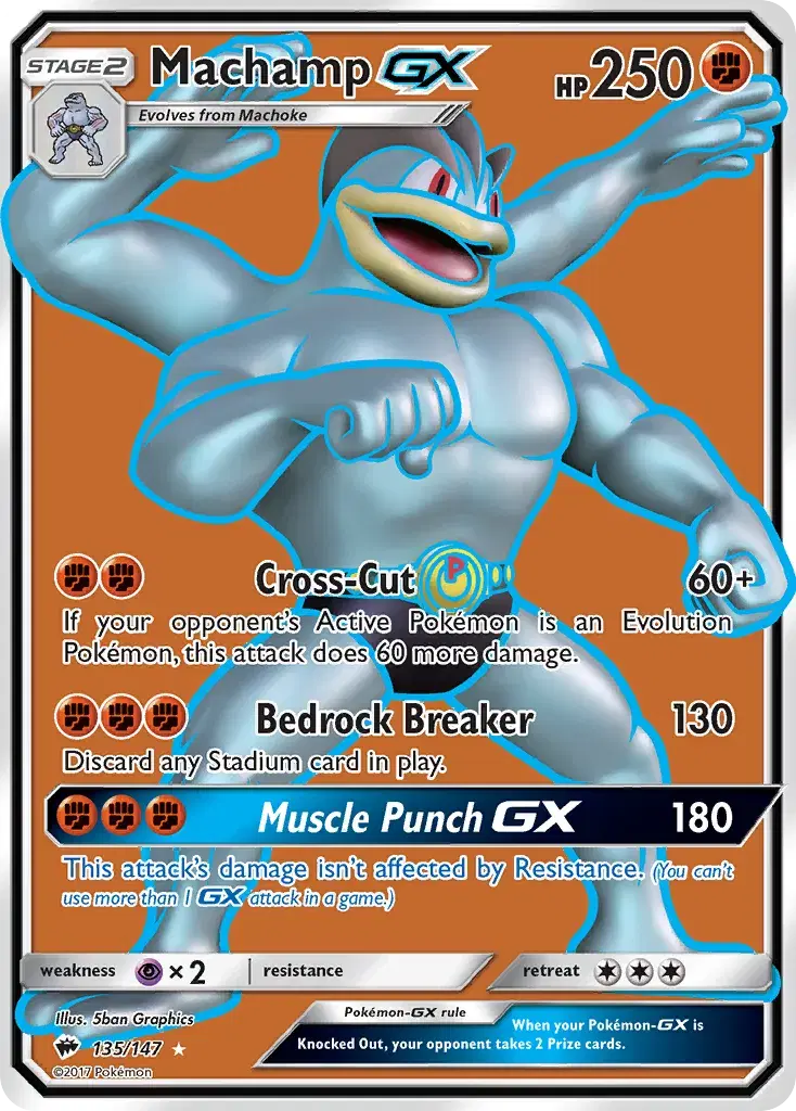 Machamp-GX Burning Shadows 135