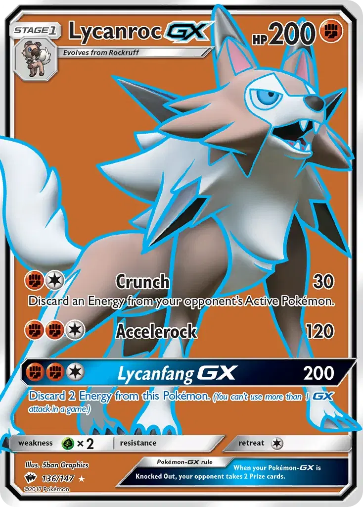 Lycanroc-GX Burning Shadows 136