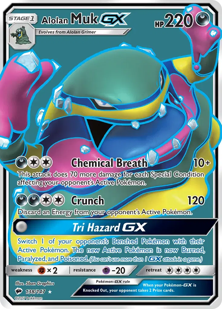 Alolan Muk-GX Burning Shadows 138