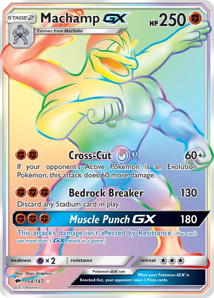Machamp-GX Burning Shadows 154