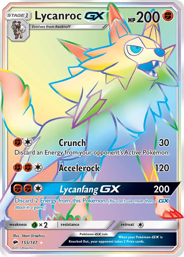 Lycanroc-GX Burning Shadows 155