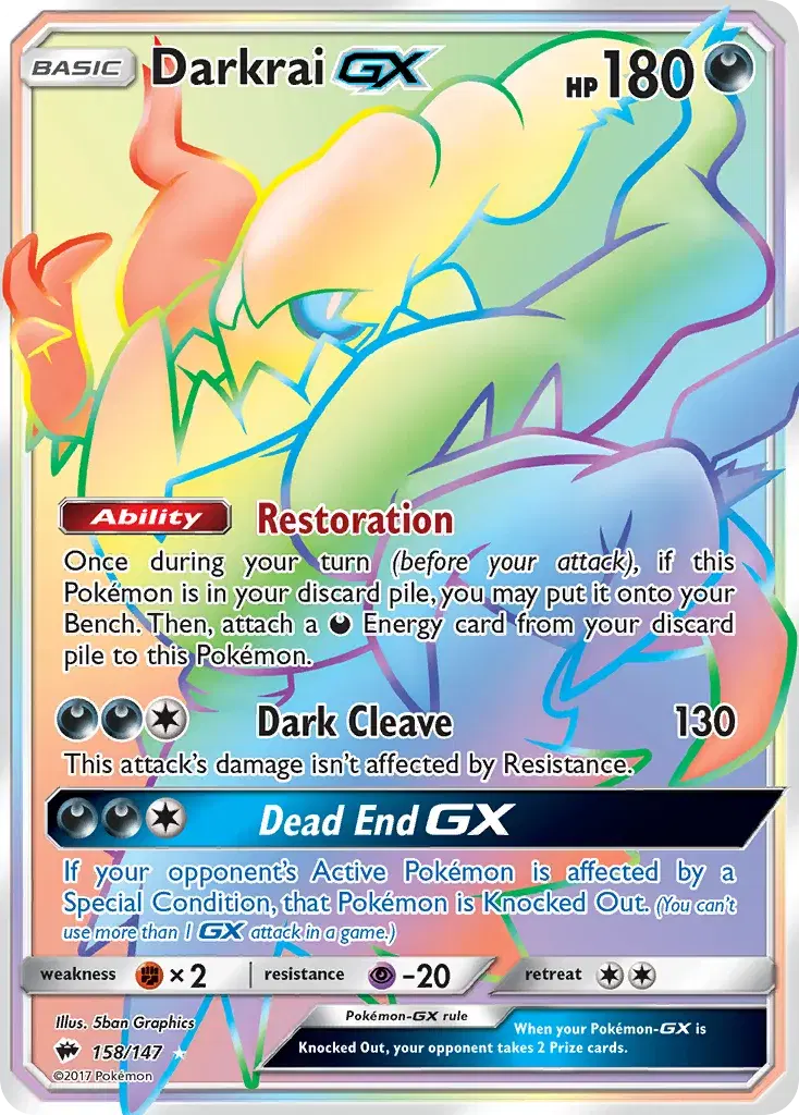 Darkrai-GX Burning Shadows 158