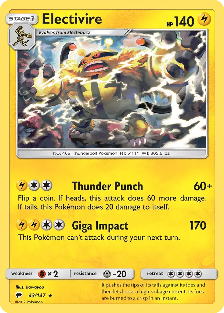 Electivire Burning Shadows 43
