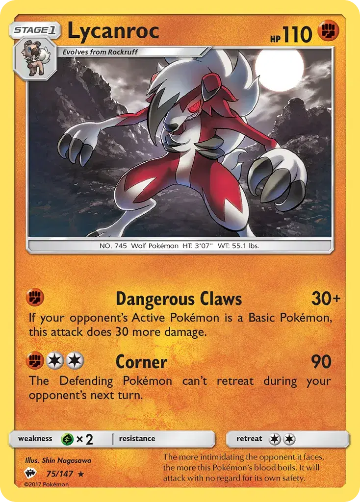 Lycanroc Burning Shadows 75