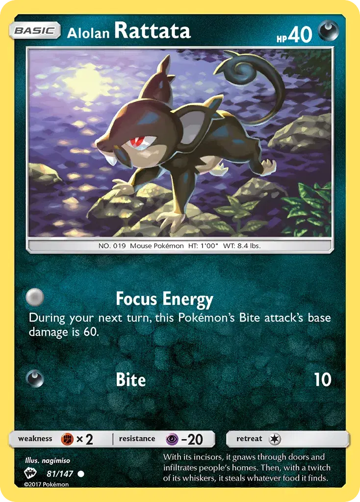 Alolan Rattata Burning Shadows 81