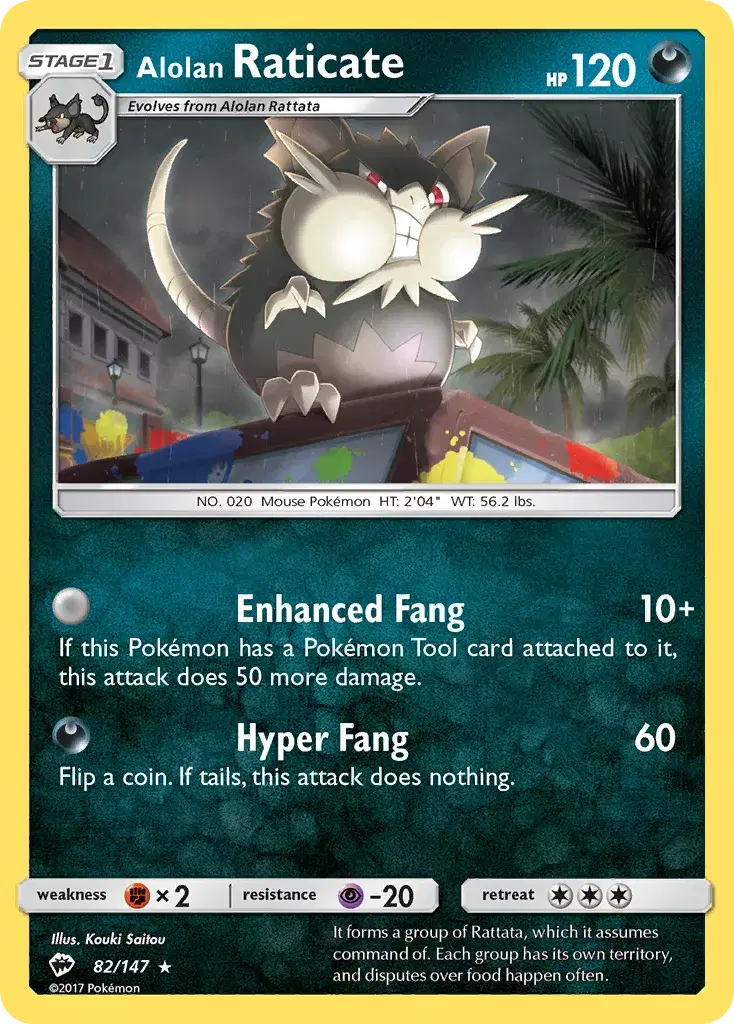 Alolan Raticate Burning Shadows 82