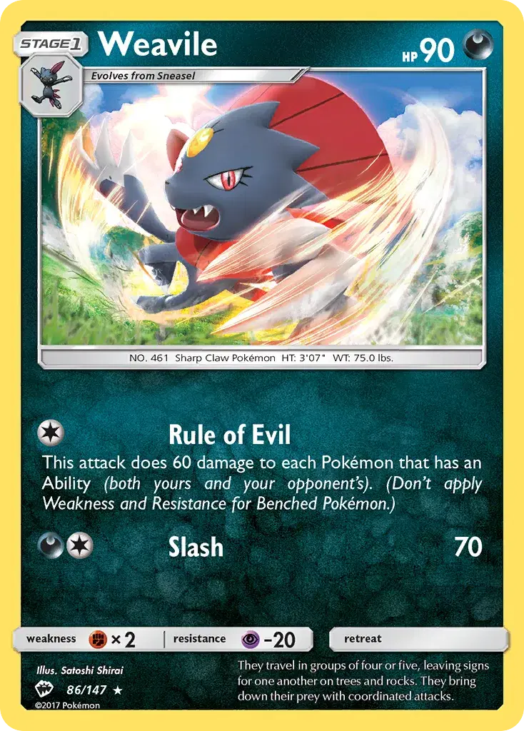 Weavile Burning Shadows 86
