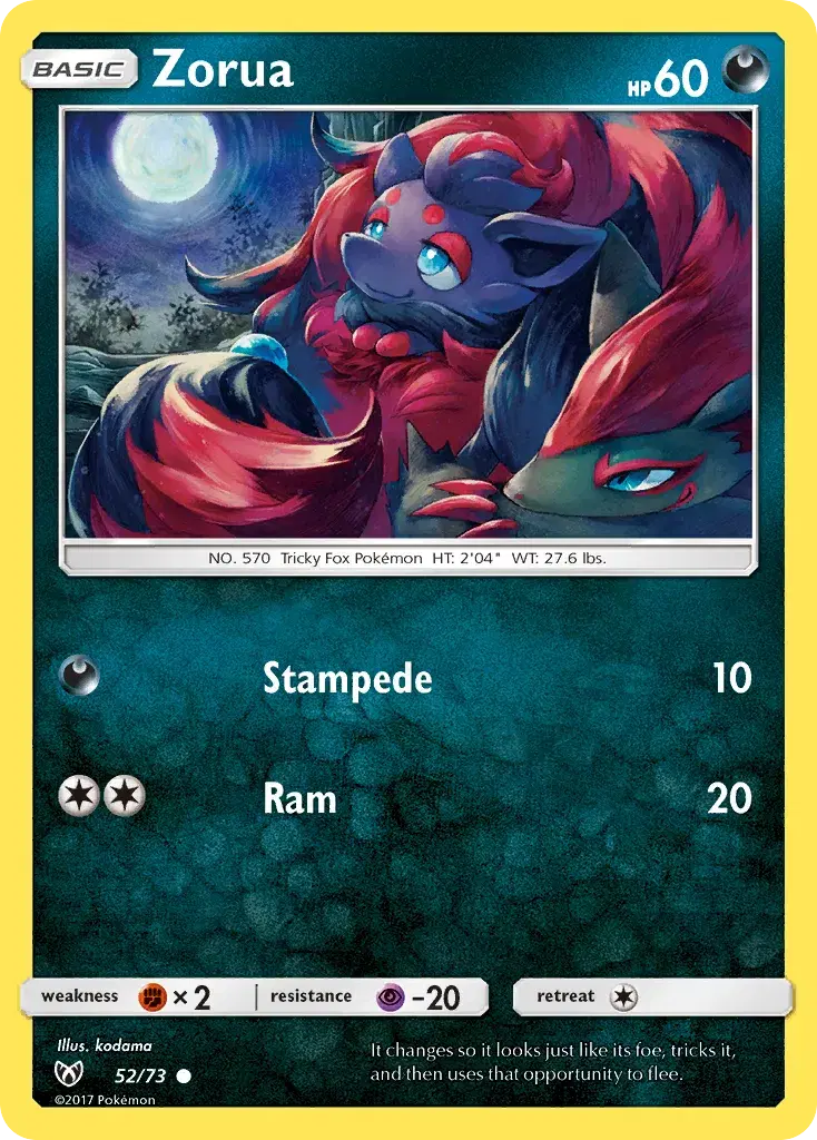 Zorua Shining Legends 52