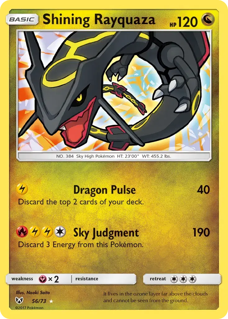 Shining Rayquaza Shining Legends 56