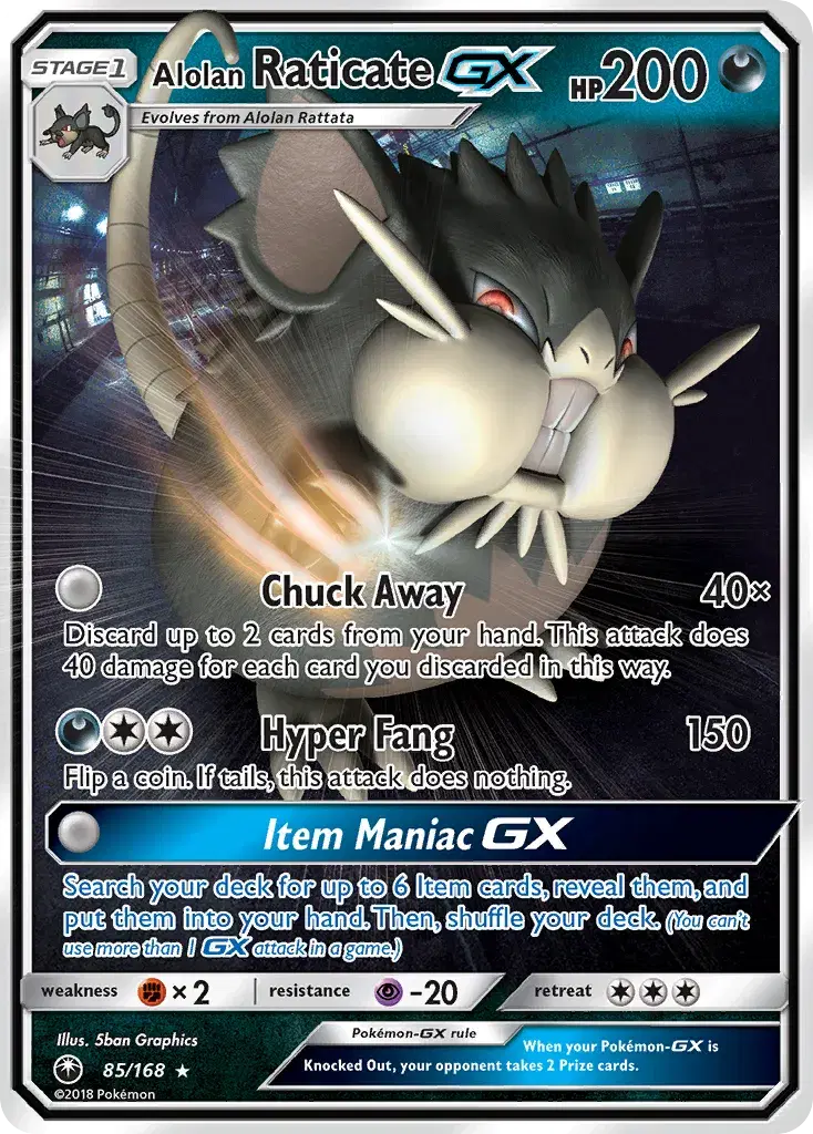 Alolan Raticate-GX Celestial Storm 85