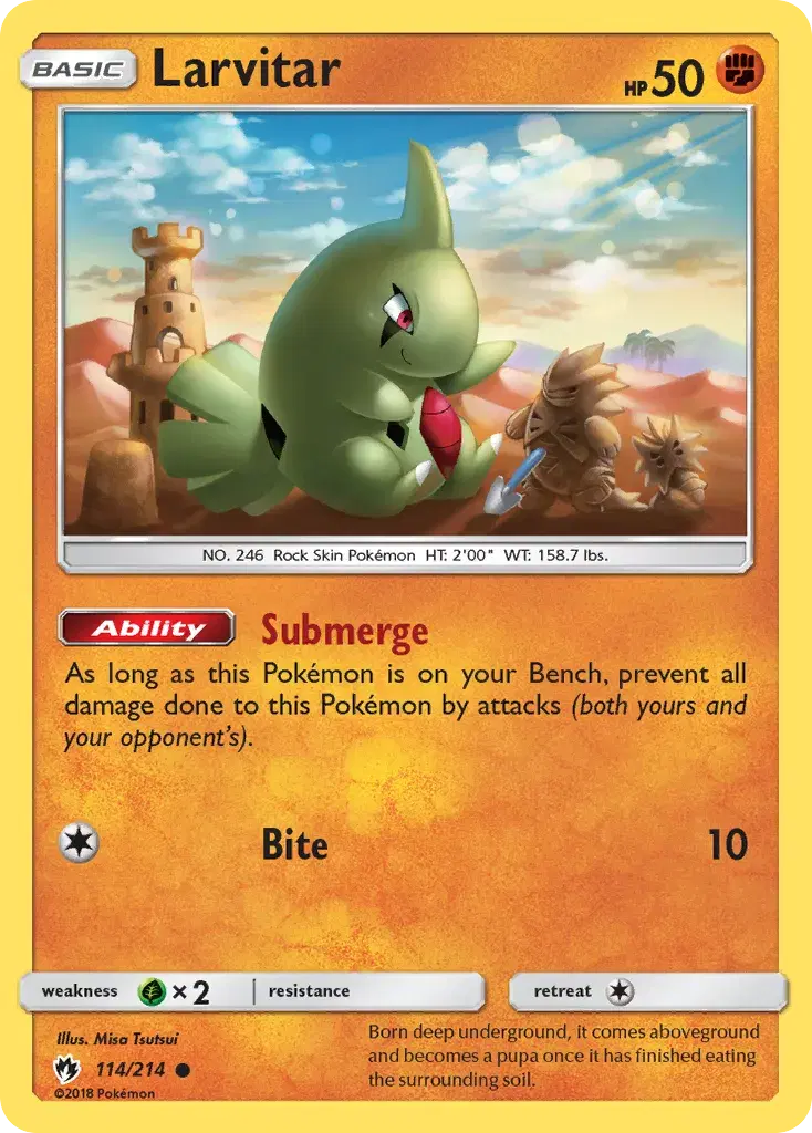 Larvitar Lost Thunder 114