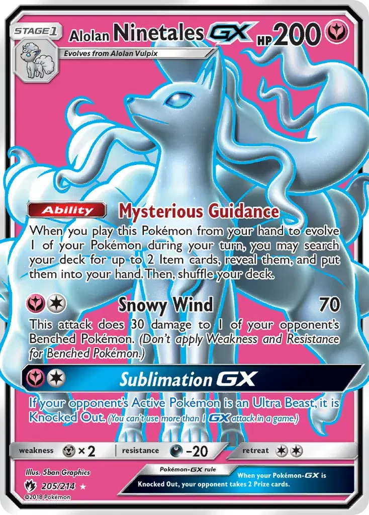 Alolan Ninetales-GX Lost Thunder 205