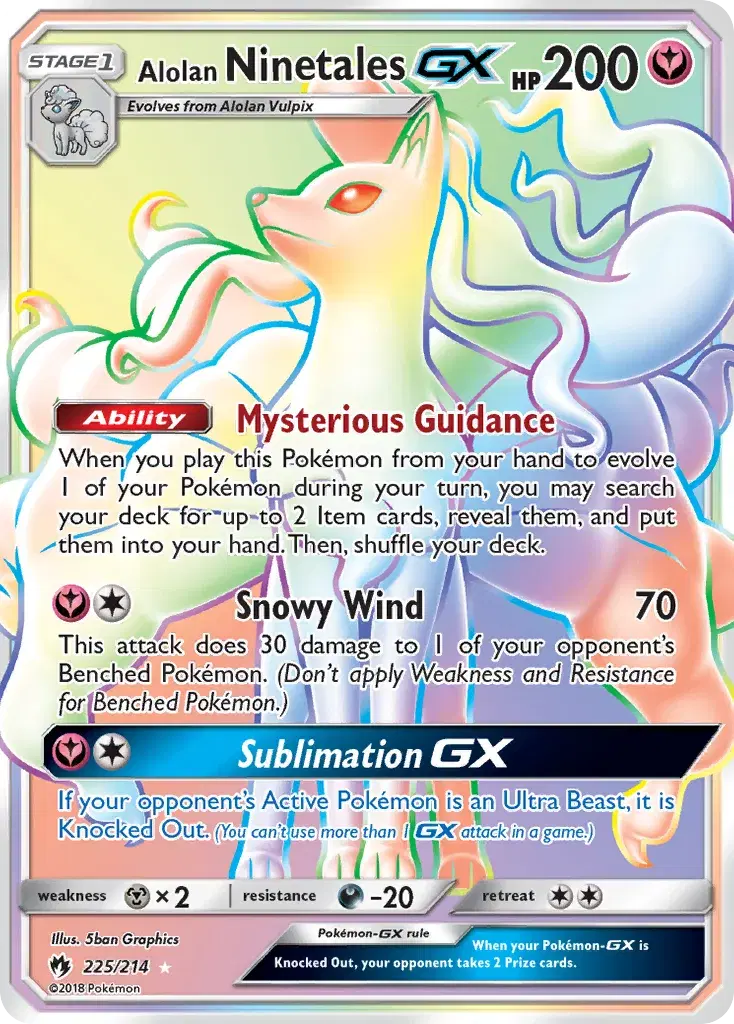 Alolan Ninetales-GX Lost Thunder 225
