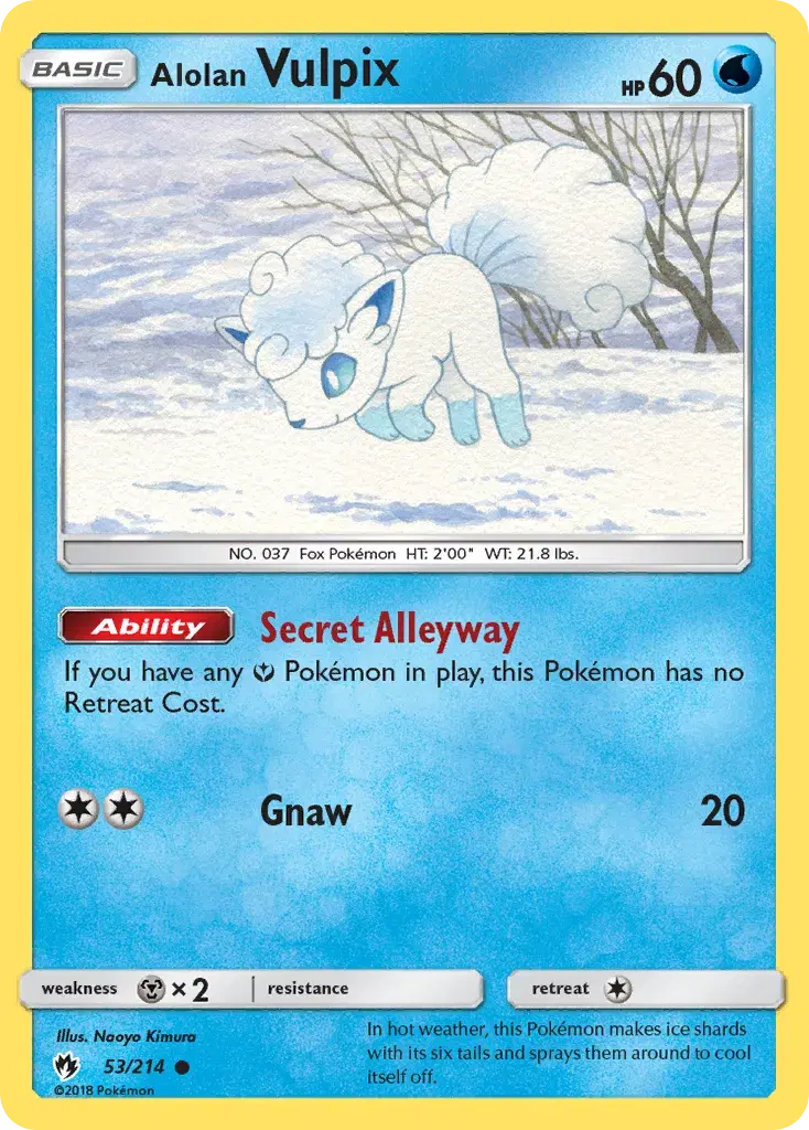 Alolan Vulpix Lost Thunder 53