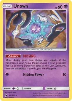 Unown Lost Thunder