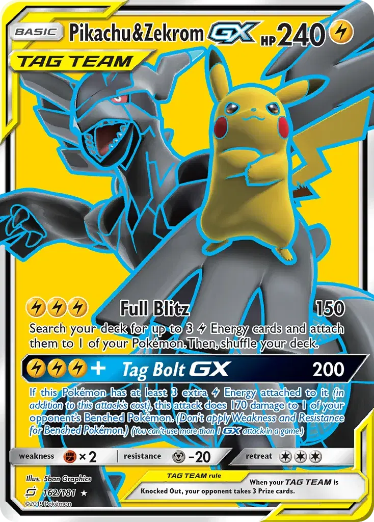 Pikachu & Zekrom-GX Team Up 162
