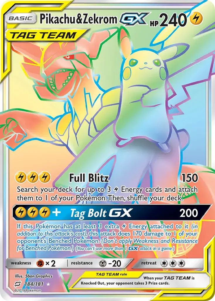 Pikachu & Zekrom-GX Team Up 184