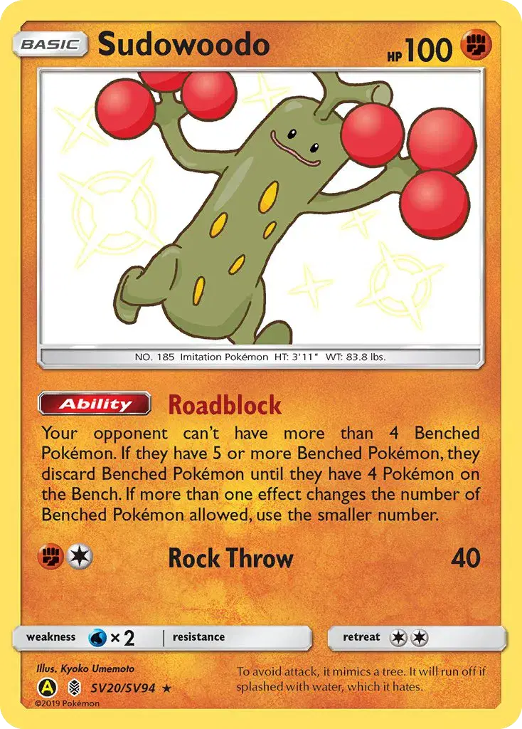 Sudowoodo Hidden Fates Shiny Vault SV20