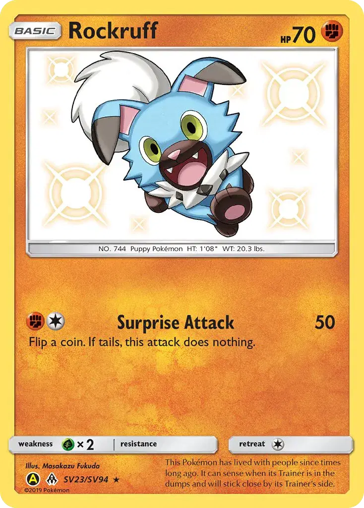 Rockruff Hidden Fates Shiny Vault SV23