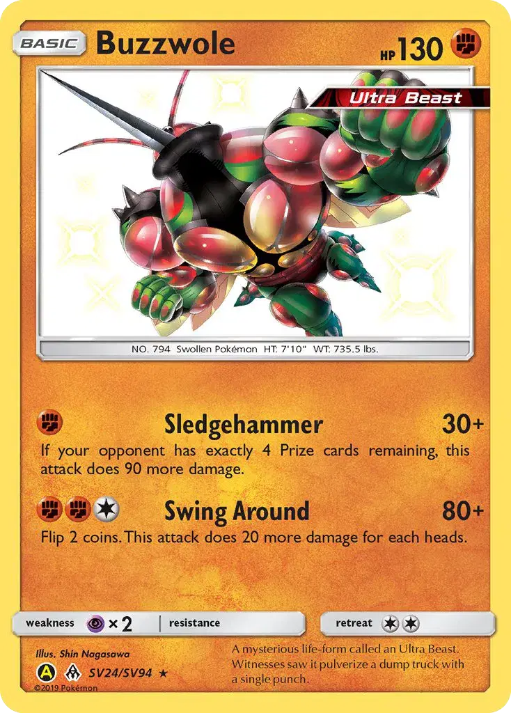 Buzzwole Hidden Fates Shiny Vault SV24