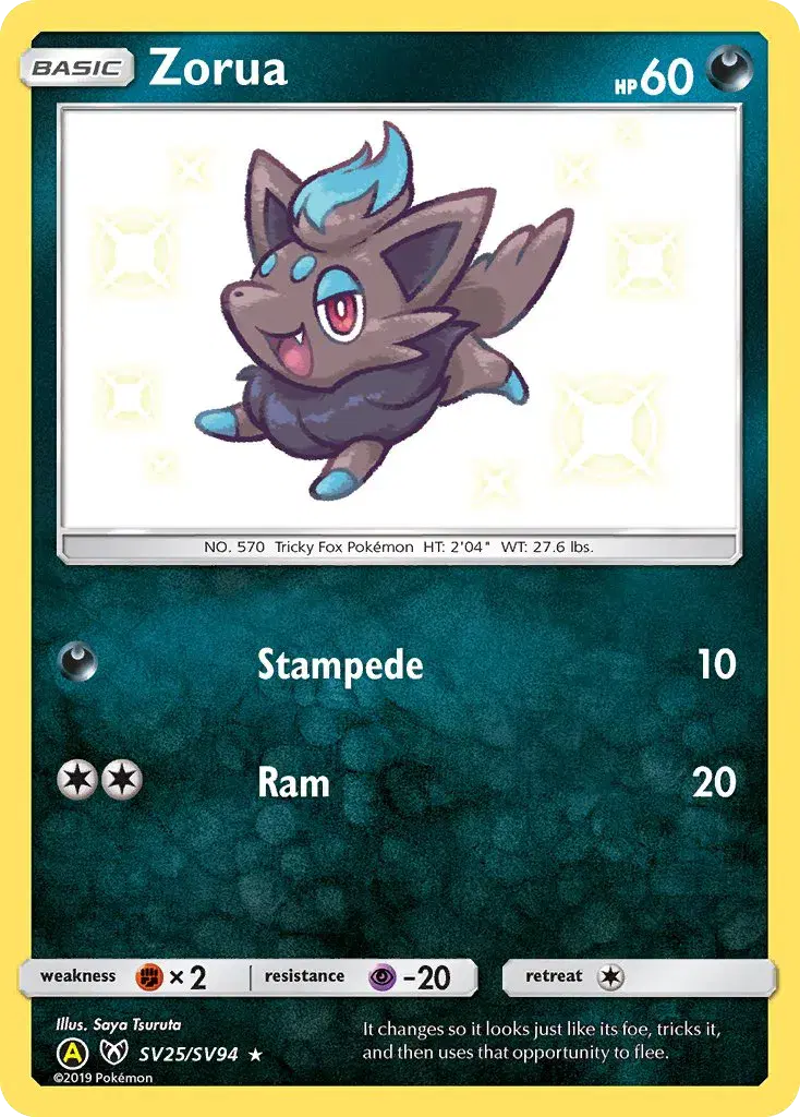 Zorua Hidden Fates Shiny Vault SV25