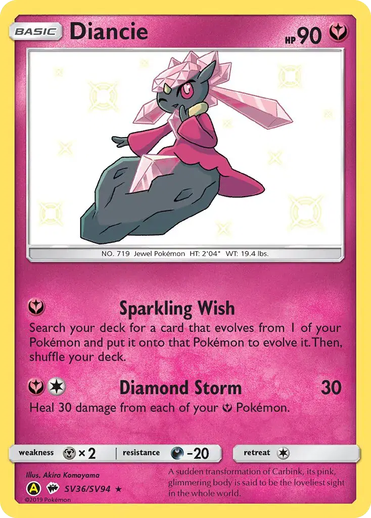 Diancie Hidden Fates Shiny Vault SV36