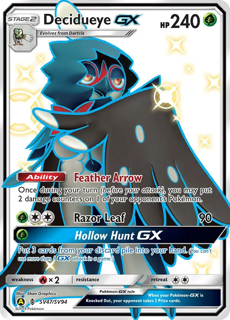 Decidueye-GX Hidden Fates Shiny Vault SV47