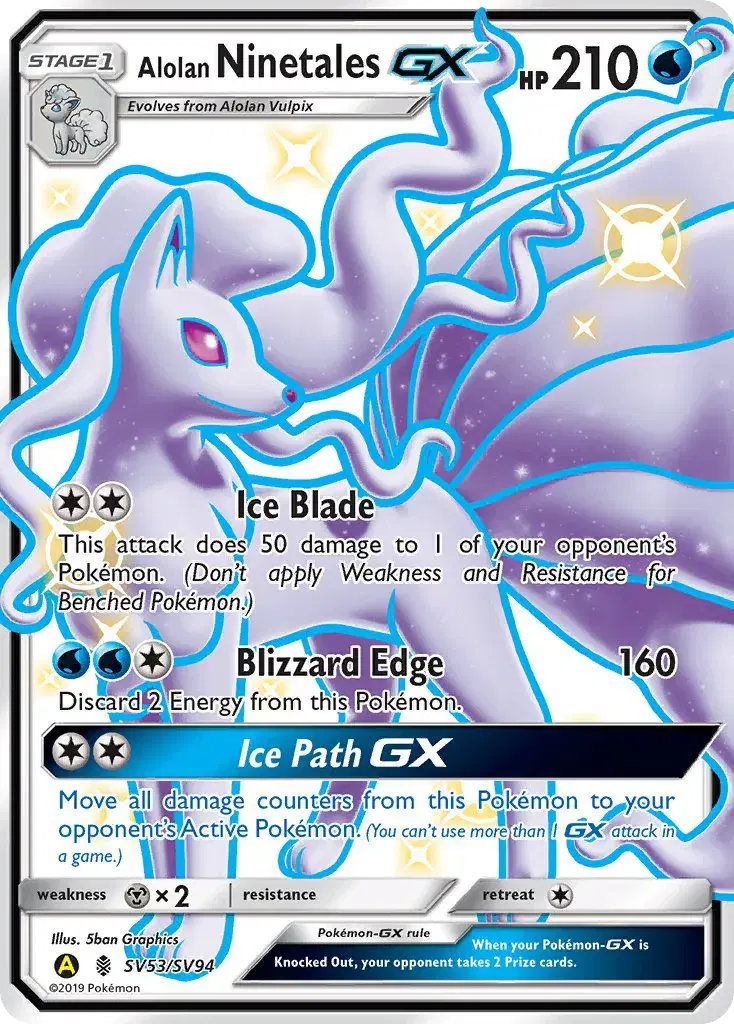 Alolan Ninetales-GX Hidden Fates Shiny Vault SV53