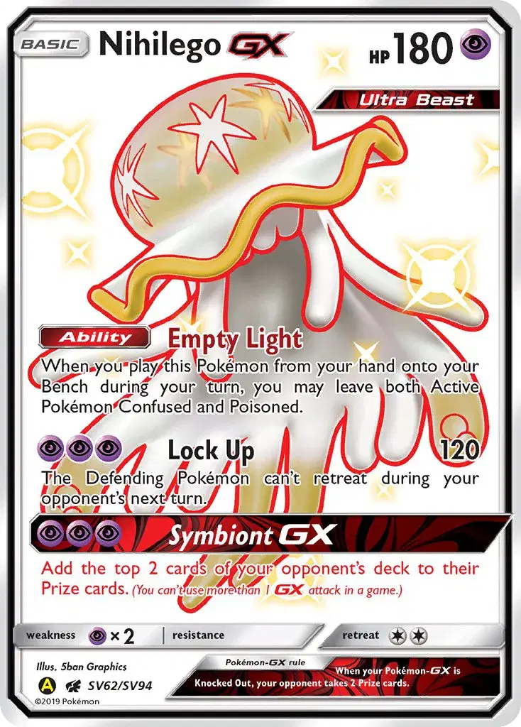 Nihilego-GX Hidden Fates Shiny Vault SV62