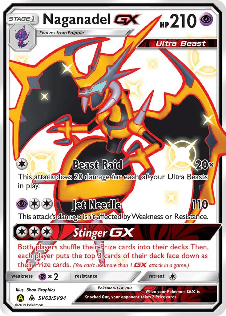 Naganadel-GX Hidden Fates Shiny Vault SV63